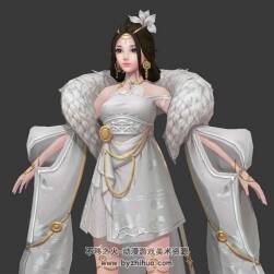 颇为贵气的中式服饰女性3Dfbx模型含贴图下载