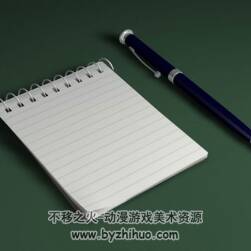 Notebook pen C4D笔记本钢笔模型分享下载