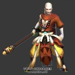 古風(fēng) 和尚武僧 3D模型 有綁定 和動(dòng)作