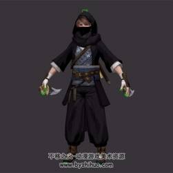 雙刃刺客 蒙面少年 高模 3D模型下載 有綁定