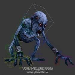 游戏怪物怨灵3DMAX模型分享下载 带骨骼全套动作