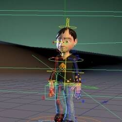 现代带动画材质骨骼小男孩3Dc4d模型下载