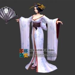 日本 古装 和服 花魁 模型