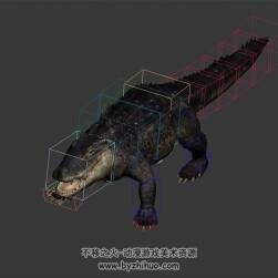 黑漆漆的鳄鱼 3D模型 有绑定