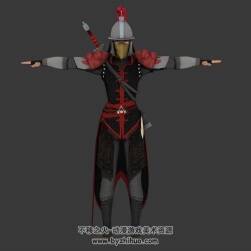 Shao Jun邵君 游戏刺客角色3DMax obj fbx格式带绑定下载
