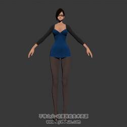 劍靈 長(zhǎng)腿御姐 四角面有綁定和動(dòng)作 3D模型資源 百度網(wǎng)盤下載