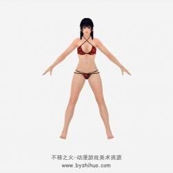死或生5 彼岸花泳裝 黑發(fā)性感少女高精3D模型