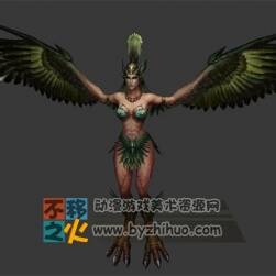 鹰 鹰人 女妖怪模型