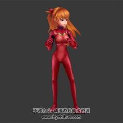 EVA 明日香3D模型 有骨骼和動(dòng)作 四邊面