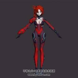無量塔姬子 緊身衣戰(zhàn)士紅發(fā)美少女 高模3D模型