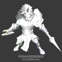 獨(dú)角牛妖 3D模型 有綁定和攻擊動(dòng)作