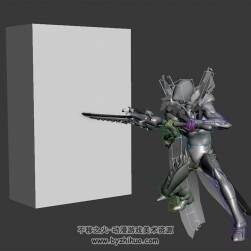 游戲角色斗篷男揮刀動作3DMax模型帶綁定無貼圖下載