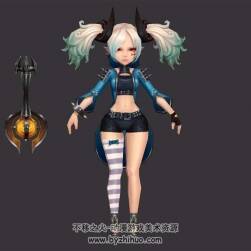 双马尾恶魔萝莉 3D模型