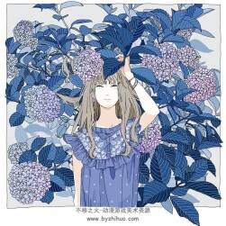 畫師慧子 畫風清新小浪漫人物插畫作品壁紙圖包分享下載 45P
