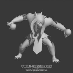 敲鼓怪物 小怪 3D模型 有綁定和全套動作