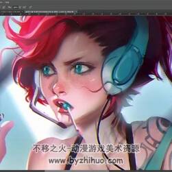 gamer girl 游戏女孩 PS插画绘制教程 带PSD源文件