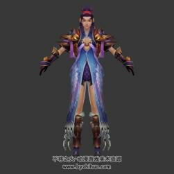 古代武俠 女俠 3D模型 有綁定和翻跟頭的動(dòng)作 四邊面