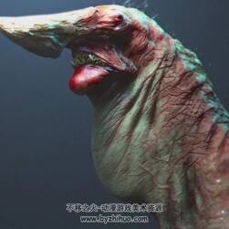 ZBrush雕刻视频教程 超精细怪物头部制作视频教学 附源文件