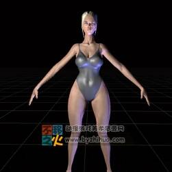 金发 美女 健身 健美 模型
