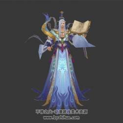 東方古風(fēng)仙俠玄幻白發(fā)帥哥 3D模型