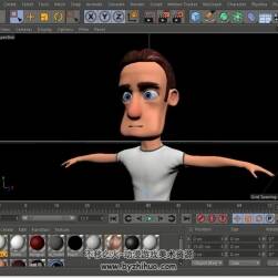 C4D骨骼动画技术视频教程 卡通角色骨骼动画教学 附源文件