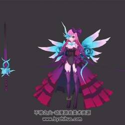 暴走歌姬亞瑟 戰(zhàn)斗美少女 3D模型 四邊面高精模