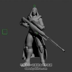 未来科幻狙击枪手 3D模型 有绑定和全套动作