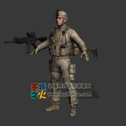 特种兵 枪 士兵模型