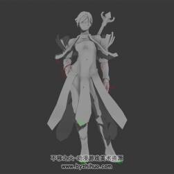 奇幻風(fēng)單馬尾女劍士 3D模型 有綁定和動(dòng)作