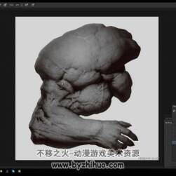 怪物手臂概念设计 CG绘画纹理绘制视频教程 附PSD文件和笔刷