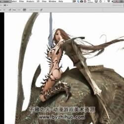 骑龙女战士CG插画绘制过程