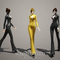 性感特工緊身衣 帶綁定行走動(dòng)作 3DMax模型下載