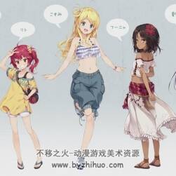 日本繪師 日系美少女五人立繪 從線稿到完成視頻過程