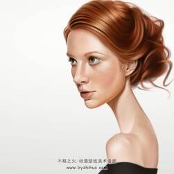 PS數(shù)字繪畫(huà)視頻教程 歐美女角色真人轉(zhuǎn)插畫(huà)繪制流程 附PSD文件和筆刷