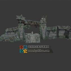城门废墟模型