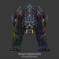 游戲怪物BOSS獠牙豹子3DMax模型帶綁定下載