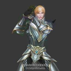 游戲角色圣騎士帶武器3DMax模型帶綁定下載