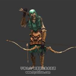 僵尸骷髏弓手 3D模型 有綁定和動(dòng)作