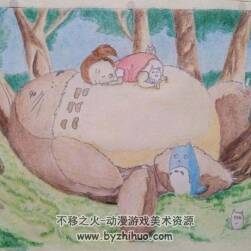 彩鉛練習(xí) 龍貓