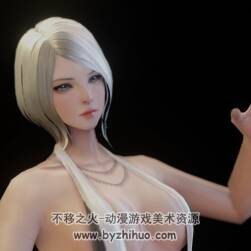 帶骨骼泳裝美女 3D模型分享下載