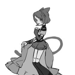 FF14貓娘個人板繪黑白練習(xí)