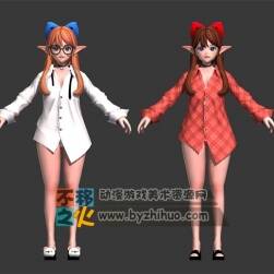 精灵 蝴蝶结 睡衣美少女模型