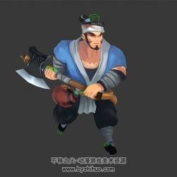 卡通風(fēng)刀斧手 3D模型 有綁定和暈眩、奔跑動(dòng)作