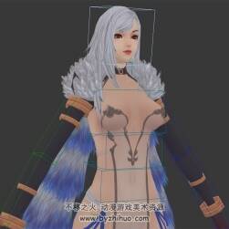 白發(fā)含翅膀的性感美人 含綁定 Max模型