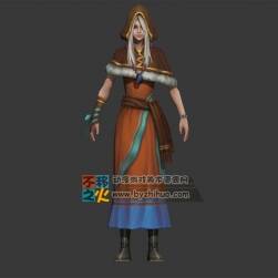 白发 美女 少女 村民 模型