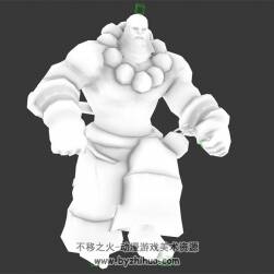 古代大胡子壯漢武僧 3D模型 有綁定和動作