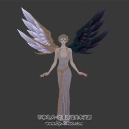 女天使 金發(fā)女神 歐美風(fēng)高精3D模型 有綁定和動(dòng)作 資源百度網(wǎng)盤下載