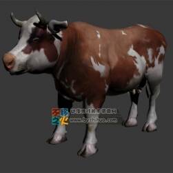 健硕奶牛一只 3D模型 四边面