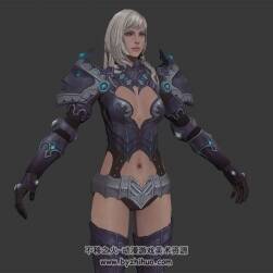 歐美風(fēng)游戲角色鎧甲女英雄3DMax模型帶貼圖分享