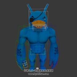 鴨嘴藍星人3DMax模型下載 帶綁定
